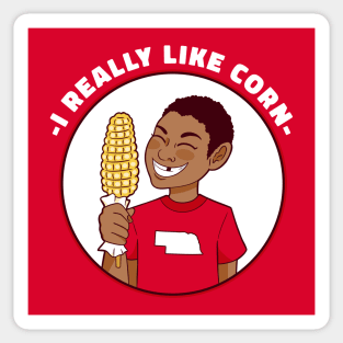 I Really Like Corn // Funny Nebraska Corn Kid Sticker